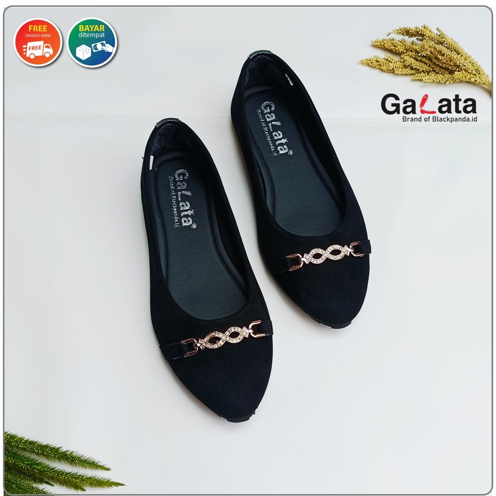 Sepatu Black Panda / Sepatu Wanita / Flatshoes Wanita / Black Panda Kenan