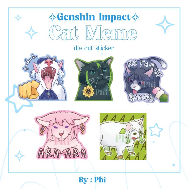 

[PHI] Stiker Genshin Impact Cat Meme (Part 1)
