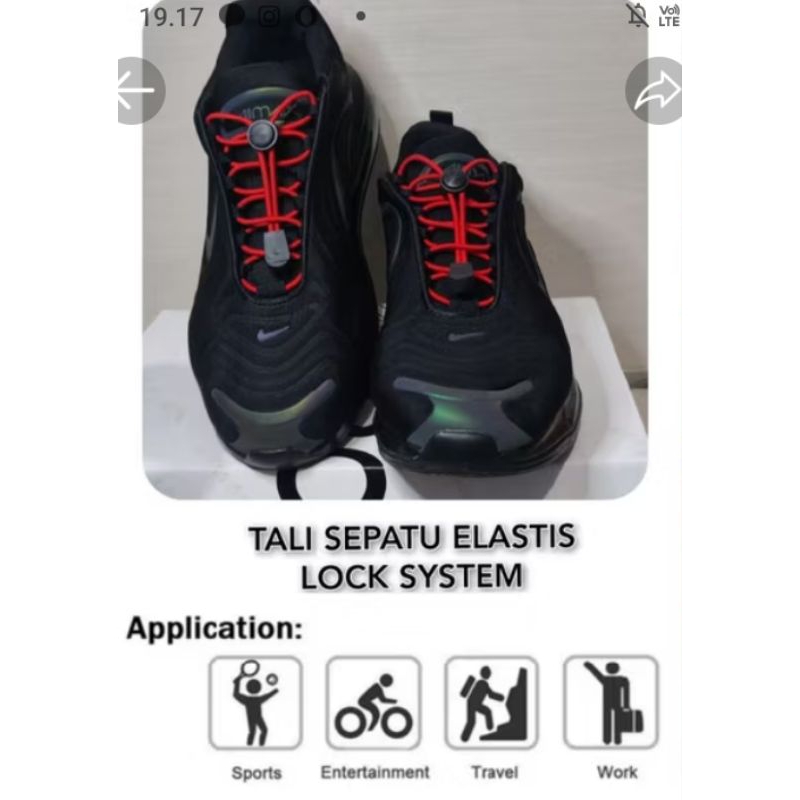 Tali sepatu karet elastis