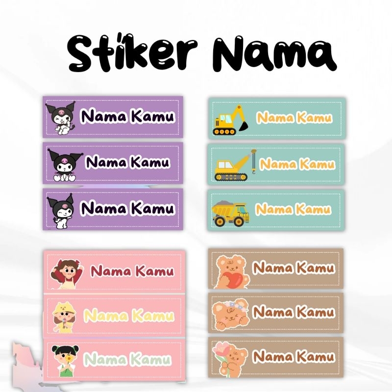 

180pcs Stiker nama custom anti air