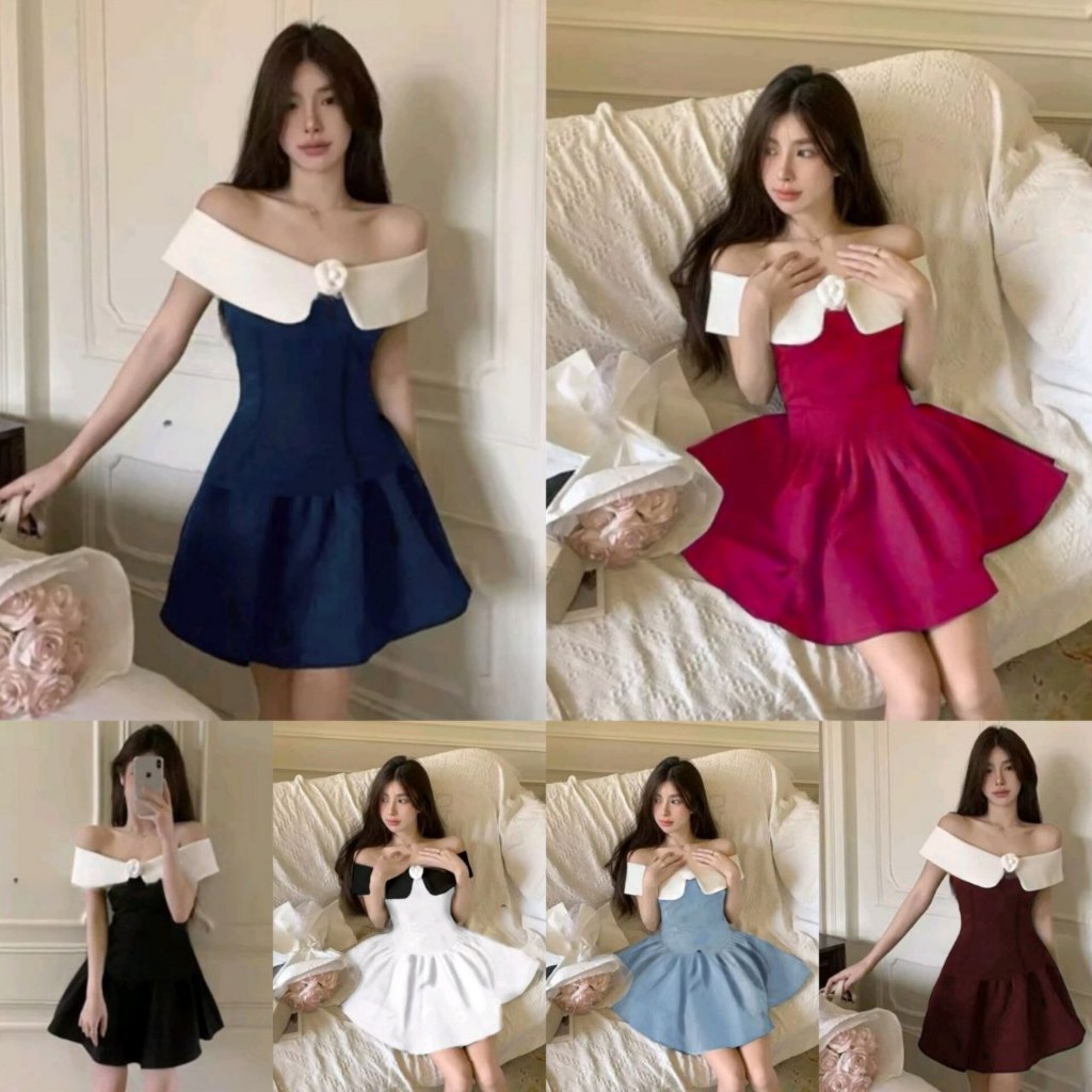 TERBARU - MINI DRESS DEWASA & REMAJA BARBARA SIZE M (10-15TAHUN) - L - DRESS ANAK ABG - DRESS SCUBA 