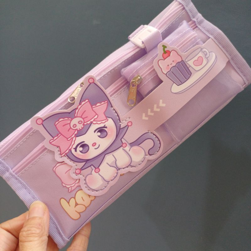 

Kotak pensil case canvas 4 ruang premium j003 KUROMI