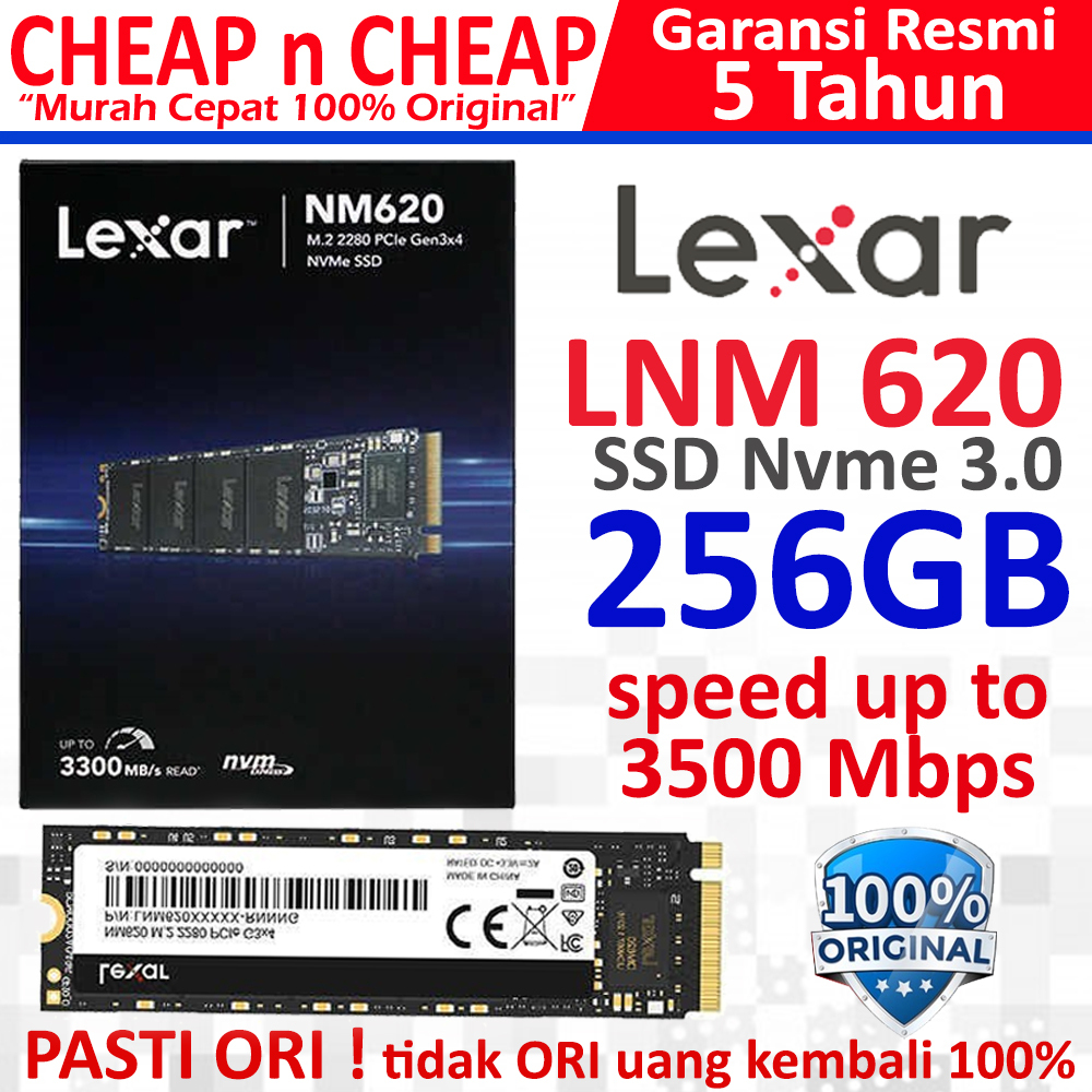 SSD Lexar NM620 256GB Nvme 3500Mbps Original - SSD M.2 M2 MVMe NM620 NM LNM 620 LNM620