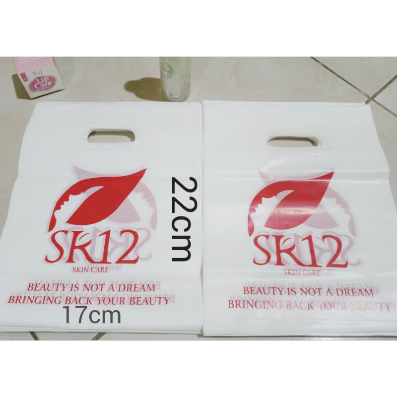 kantong plastik/kantong  kemasan untuk skin care cetak/sablon logo SR12 UK 17*22