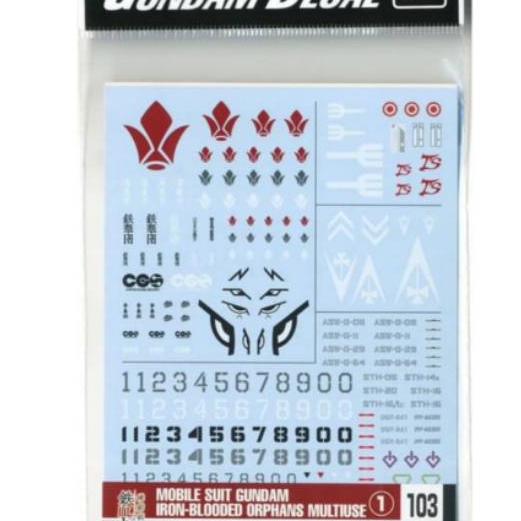 Bandai Gund4m Decal 1/100 1/144 MG HG iron blooded orphans seri barbatos lupus rex