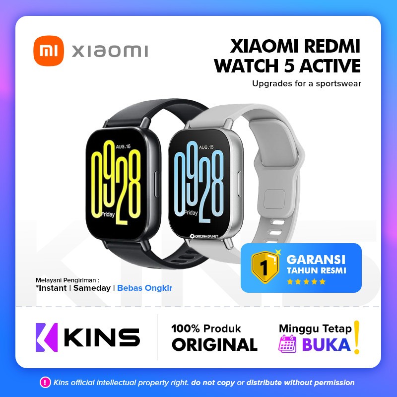 Xiaomi Redmi Watch 5 Active Smartwatch Bluetooth Calling 18 Days Battery Life 140+ Sports Mode Resmi