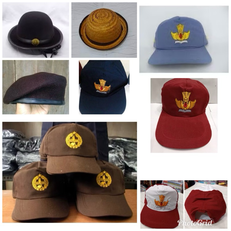 Topi sekolah / topi SD / Topi SMA / topi SMK / topi SMP / topi pramuka / topi Boni / topi rotan / to