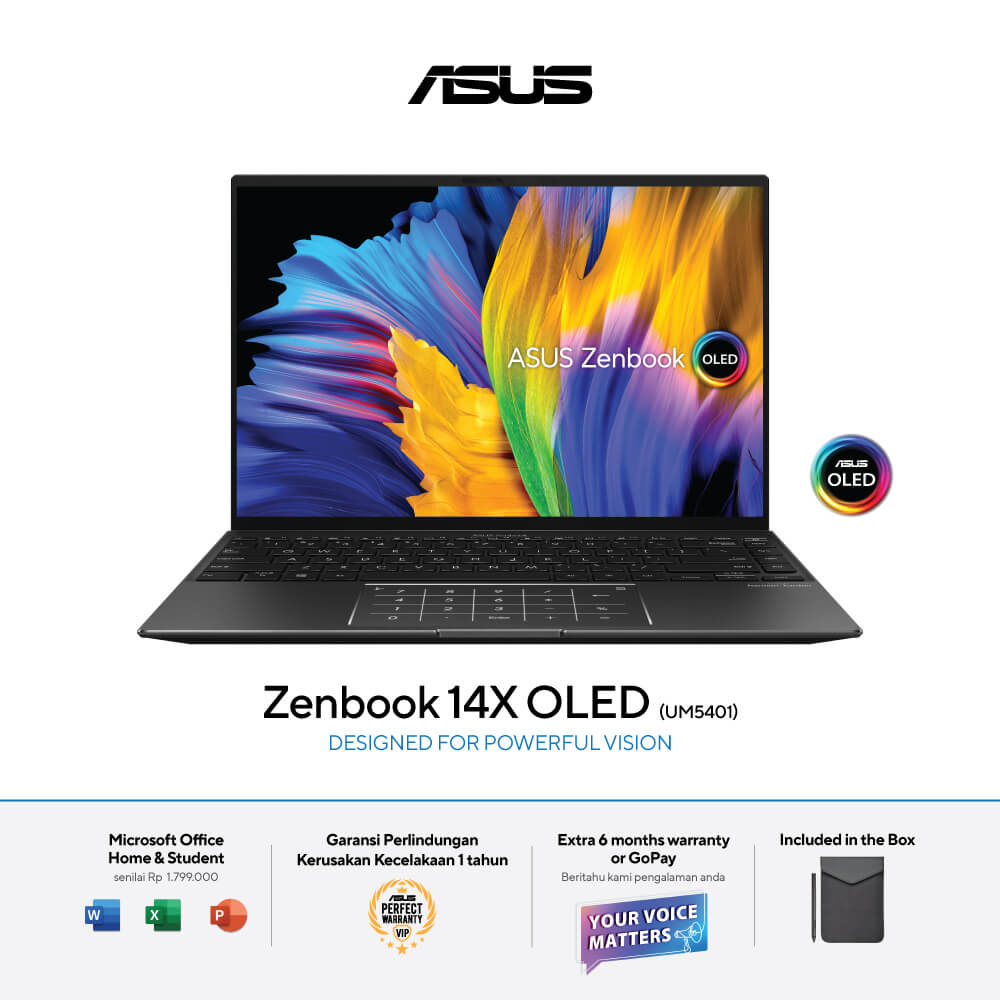 ASUS ZENBOOK 14 OLED UM5401RA RYZEN 7 6800H MEMORI 16 GB SSD 512 GB WIN 11