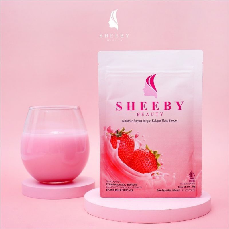 Sheeby beauty collagen | Sheeby beauty minuman serbuk rasa stoberi | sheeby collagen