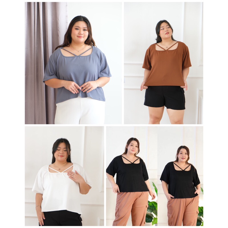 ODELIA KNIT BLOUSE ATASAN JUMBO TOP BIGSIZE