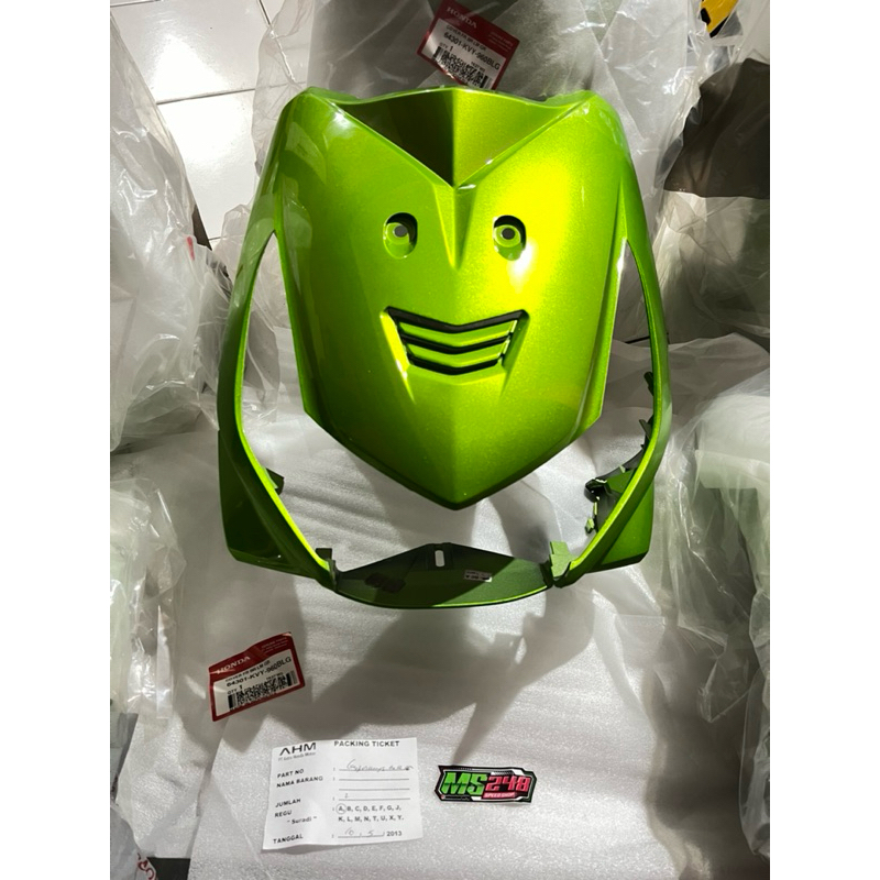 Tameng Cover Depan Beat karbu Hijau Green Original AHM