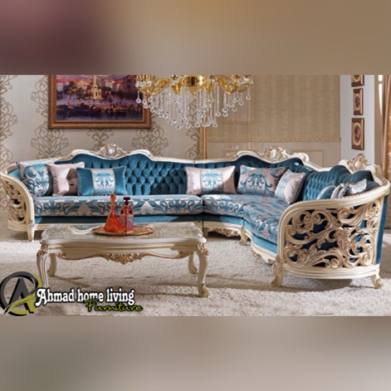 SOFA TAMU SOFA MEWAH SOFA POJOK SOFA SUDUT PREMIUM SOFA JATI MEWAH