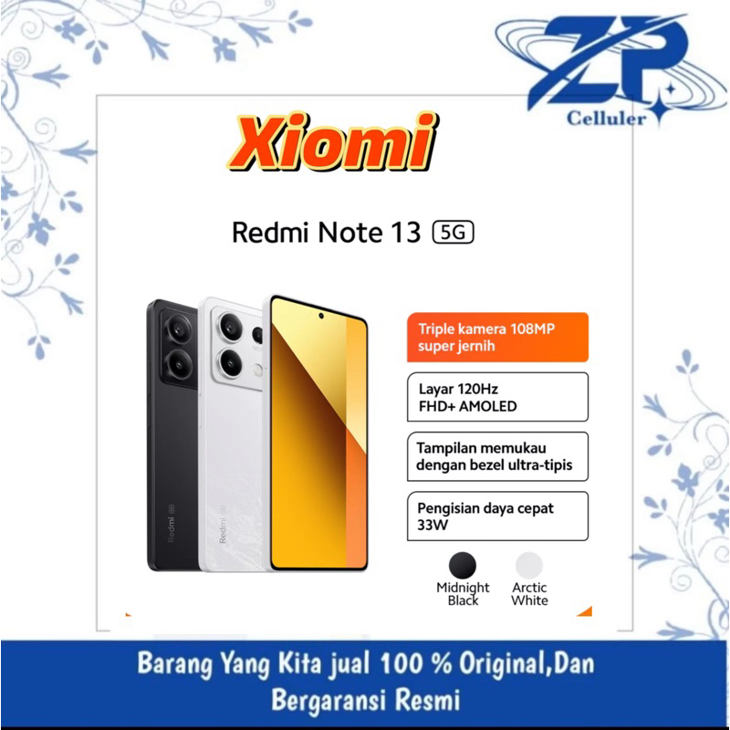 Xiomi Note 13 5G Ram 8 Gb /Rom 256Gb garansi Resmi Original Xiomi