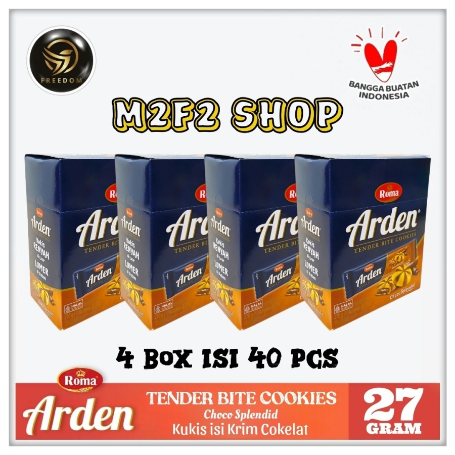 

Roma Arden Tender Bite Cookies Choco Splendid | Biskuit Kukis Krim Cokelat - 27 gr (Kemasan 4 Box)