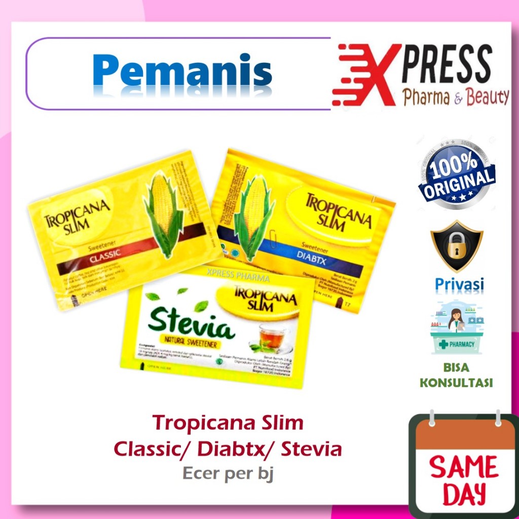 

⚡XPRESS⚡ ECER per sachet TROPICANA Slim Classic / Diabetic / Stevia per biji Diabtx Gula Diabetes Jagung Kuning Tropikana Teropikana Klasik Diabet Tropica tropika Sweetener Pemanis