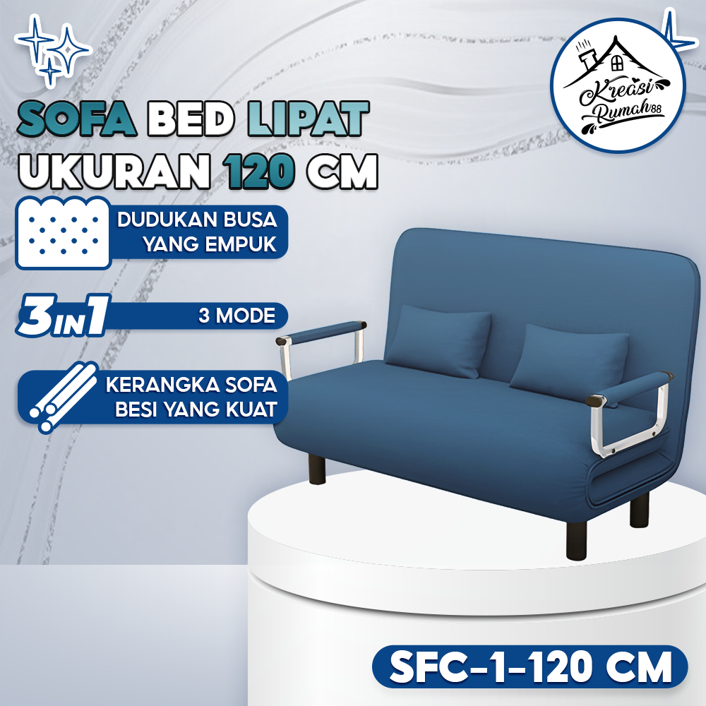 Sofa Lipat Minimalis Size 120CM Sofa Bed Lipat Sofa Malas Lipat Multifungsi