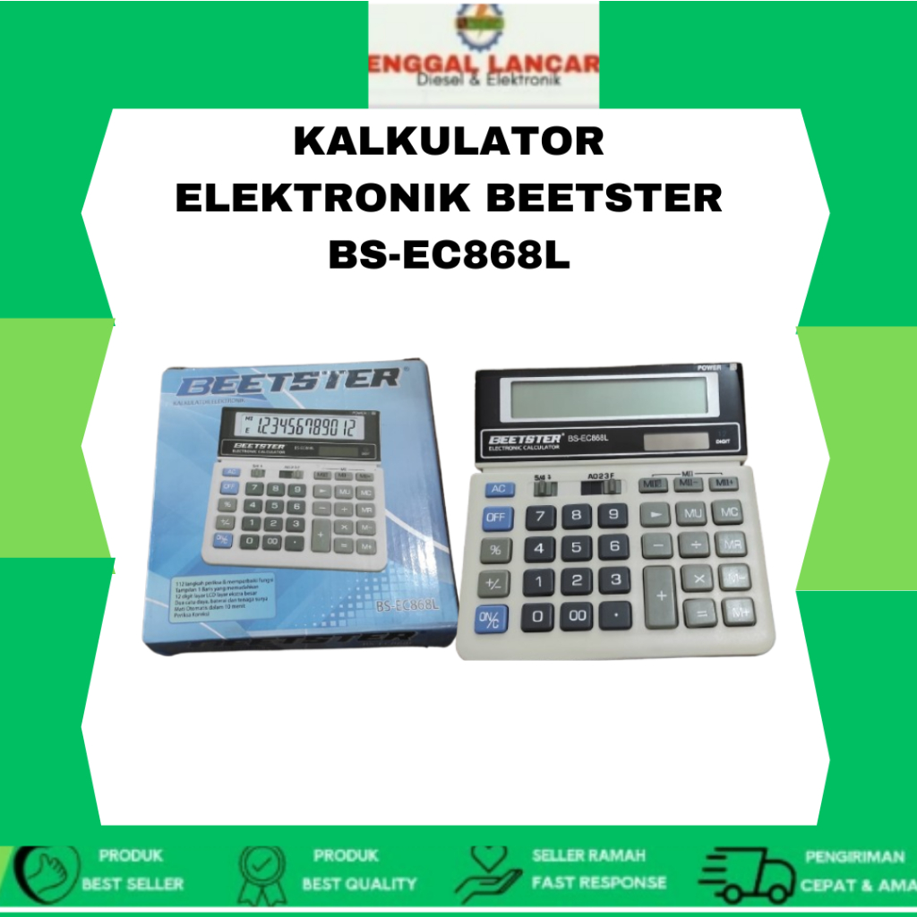 

Kalkulator Beetster 12 Digit Layar Besar Bs-Ec 868 L Solar Panel