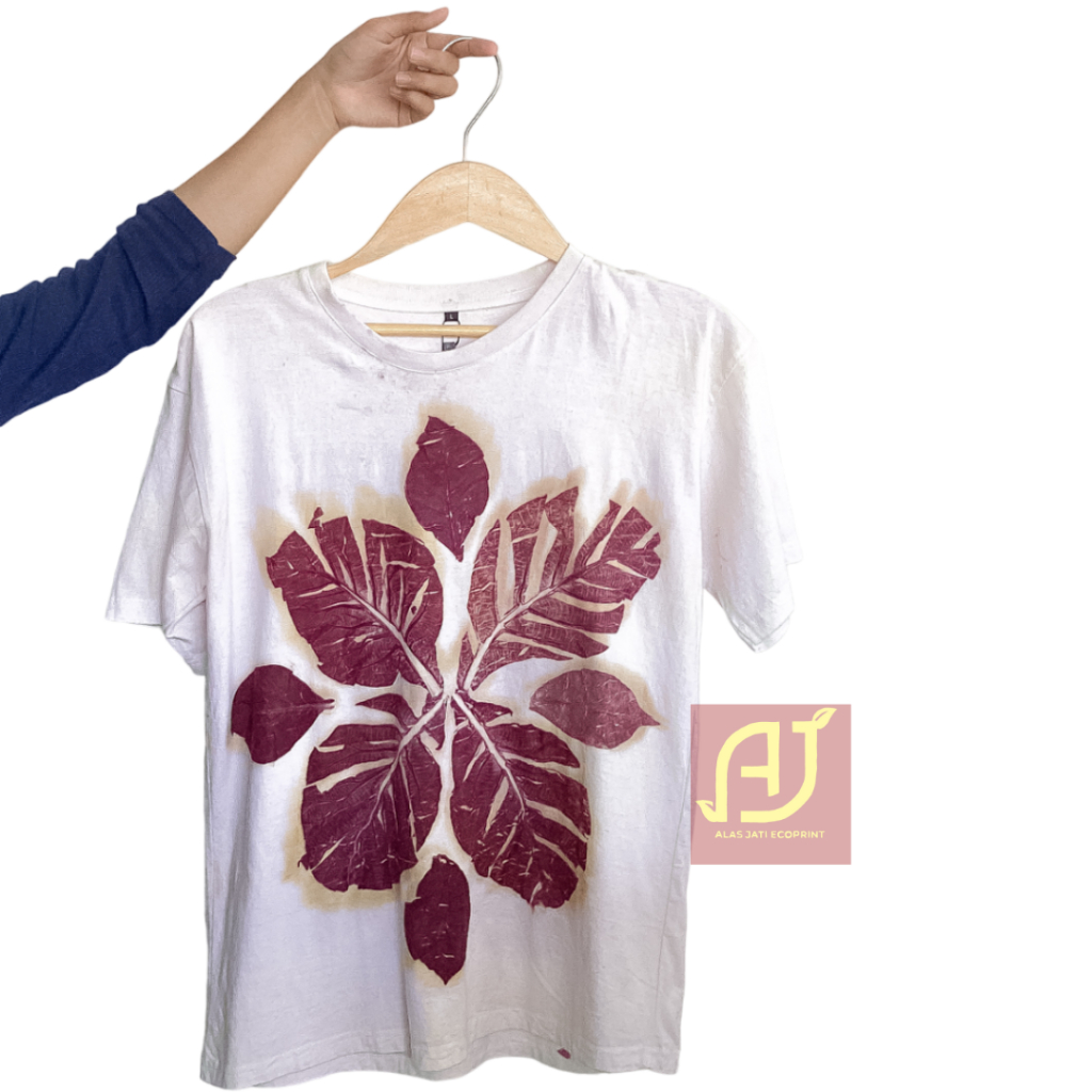 Kaos ecoprint - Alas Jati ecoprint