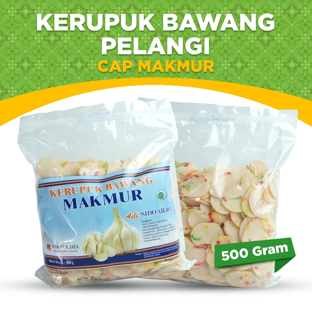 

KERUPUK MENTAH CAP MAKMUR, KERUPUK BAWANG PELANGI RENYAH GURIH TANPA DIJEMUR