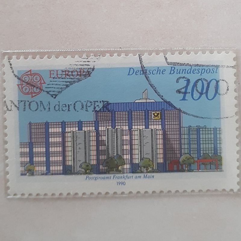 

Perangko Jerman Europa (C.E.P.T.) 1990 - Post Office Buildings (Postal Giro Office, Frankfurt) Tahun 1990