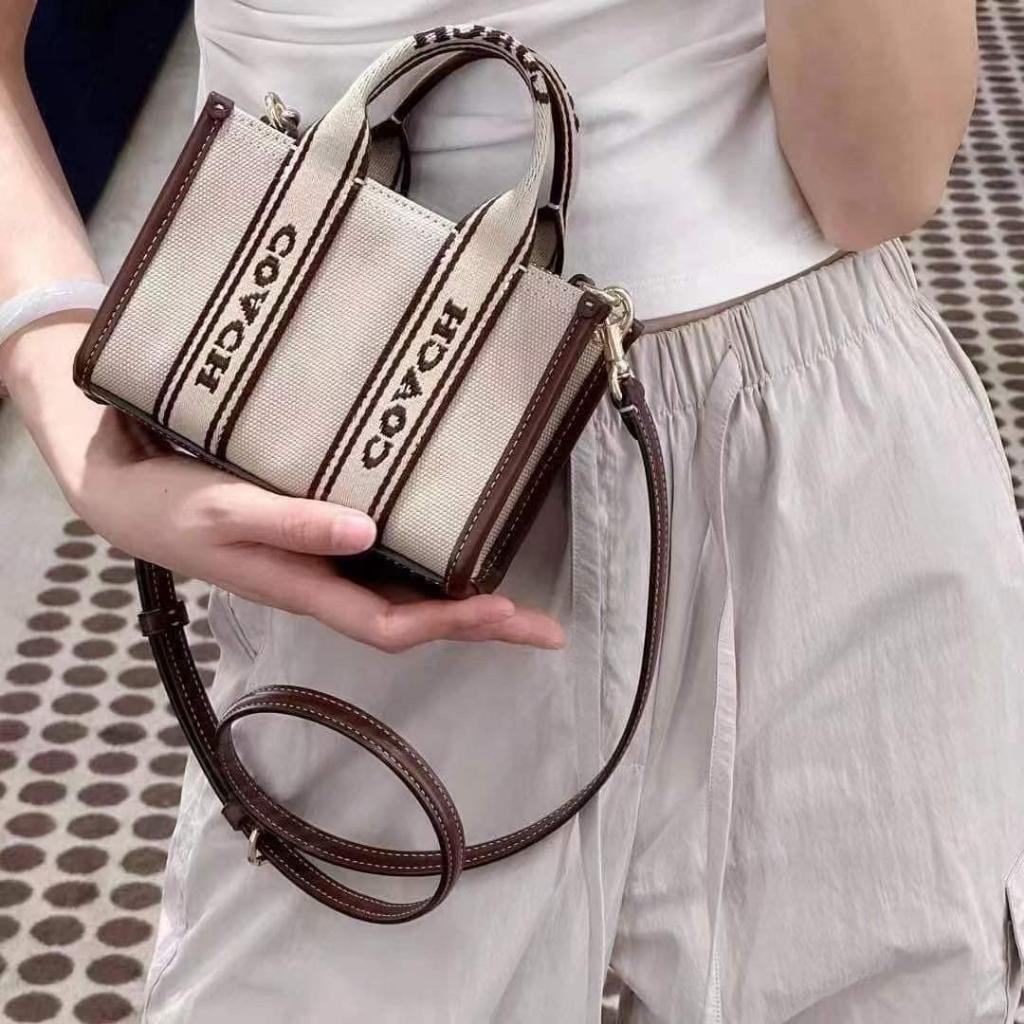 mini coach sling bag tas selempang mini wanita pink cream cute