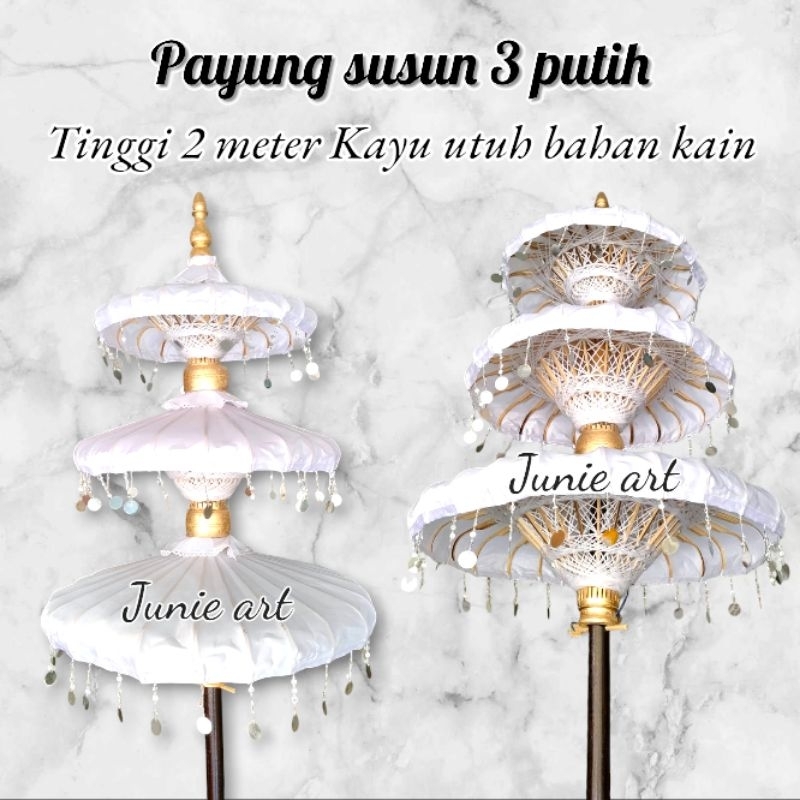 Payung susun 3 putih  payung keraton payung dekorasi payung jaranan tedung bali