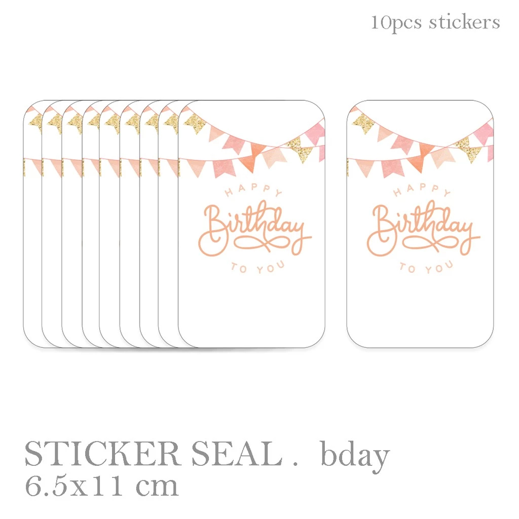 

stiker seal birthday sticker thankyou wedding harga 10pcs label stiker tambahn box kado