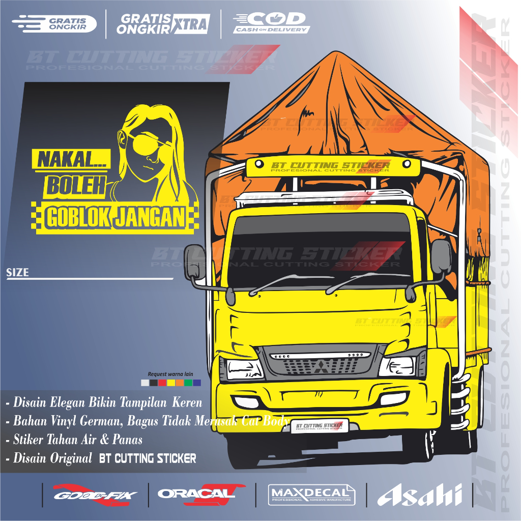 TRC15 Sticker kata kata sopir stiker truck stiker kata kata truck center sticker mobil truck stiker