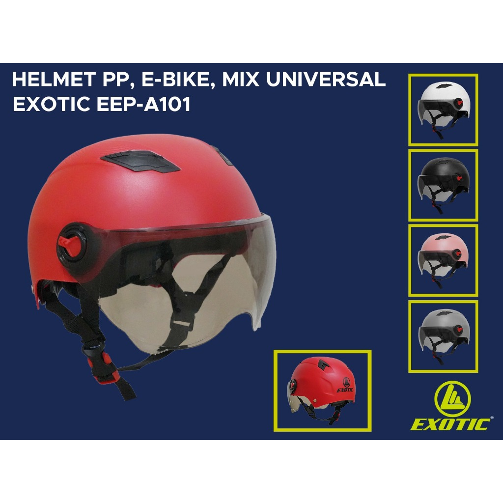 RIU167 EXOTIC HELM SEPEDA LISTRIK MODEL BATOK DENGAN KACA VISOR