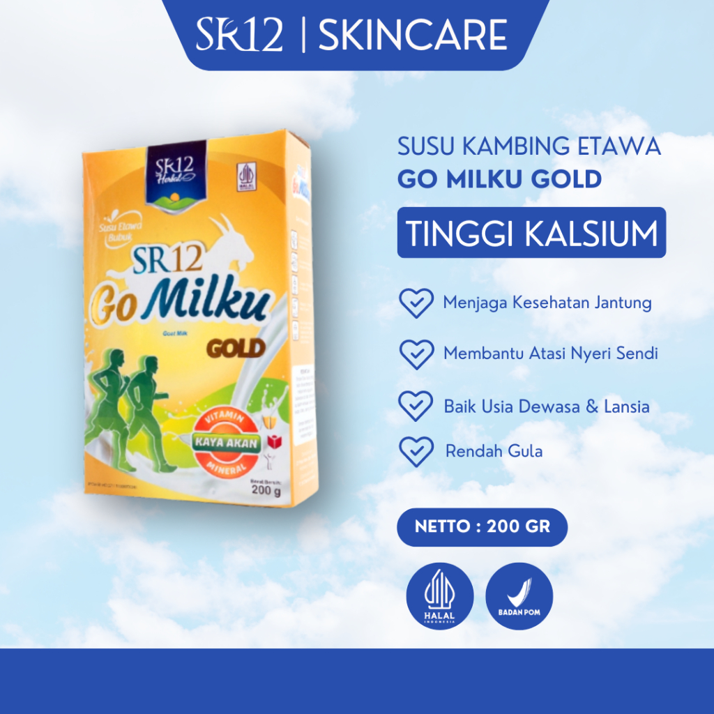 

Go Milku Gold SR12 200gr Susu Kambing Etawa Tinggi Kalsium Rendah Gula Gomilku Gold Halal BPOM