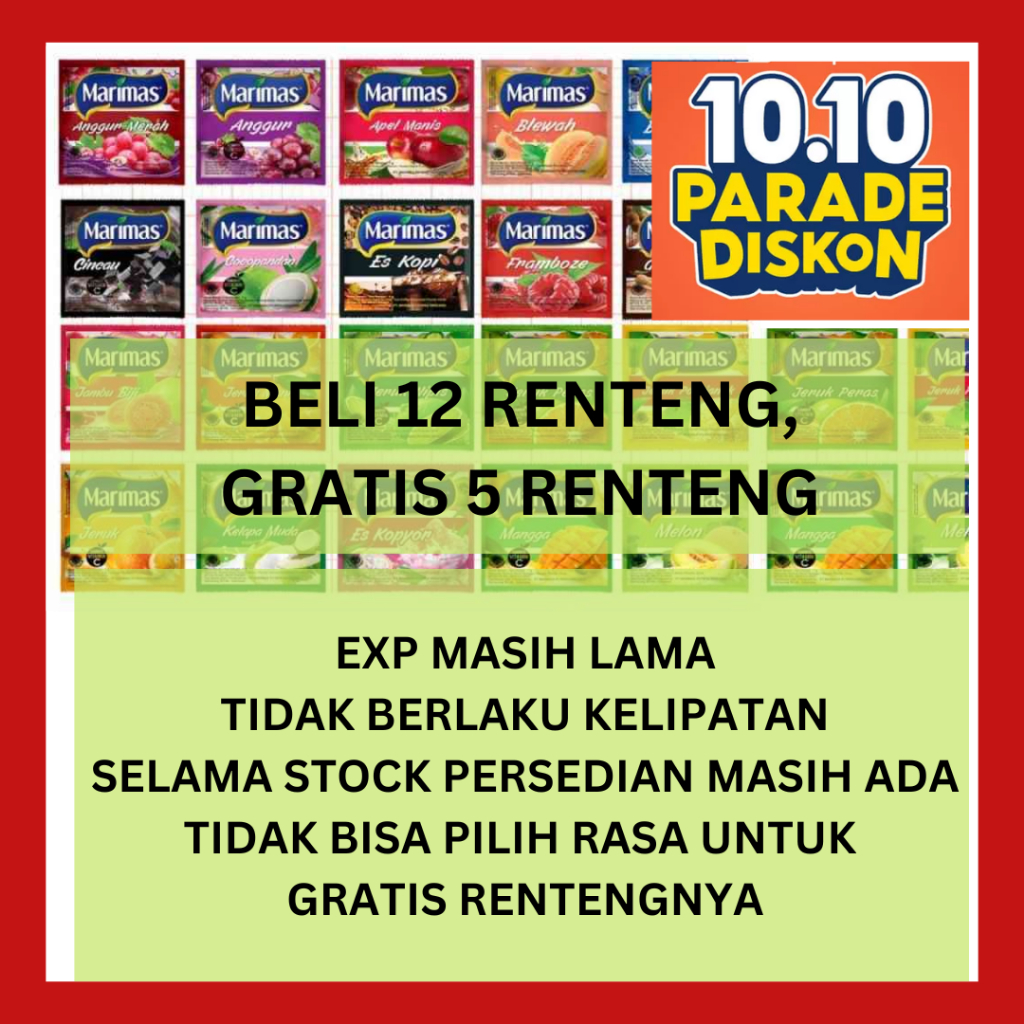 

10.10 [BELI 12, GRATIS 5] MARIMAS MINUMAN SERBUK