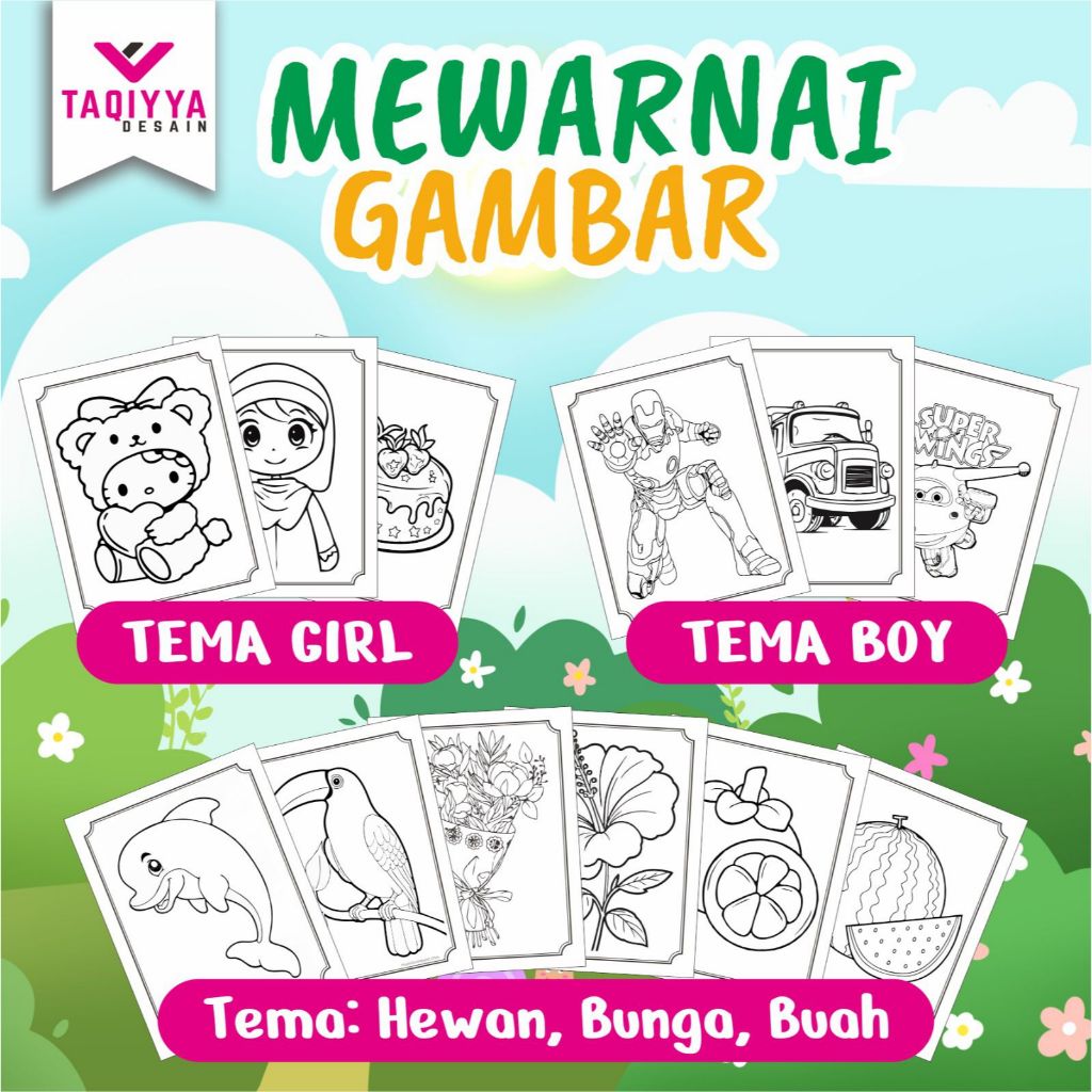 

Lembar Gambar Mewarnai Anak Kertas Mewarnai Kertas Gambar Kartun Karakter Sketsa Untuk Usia 2 3 4 5 6 Tahun Pendidikan PRA SEKOLAH PAUD TK SD Gratis Pensil Warna