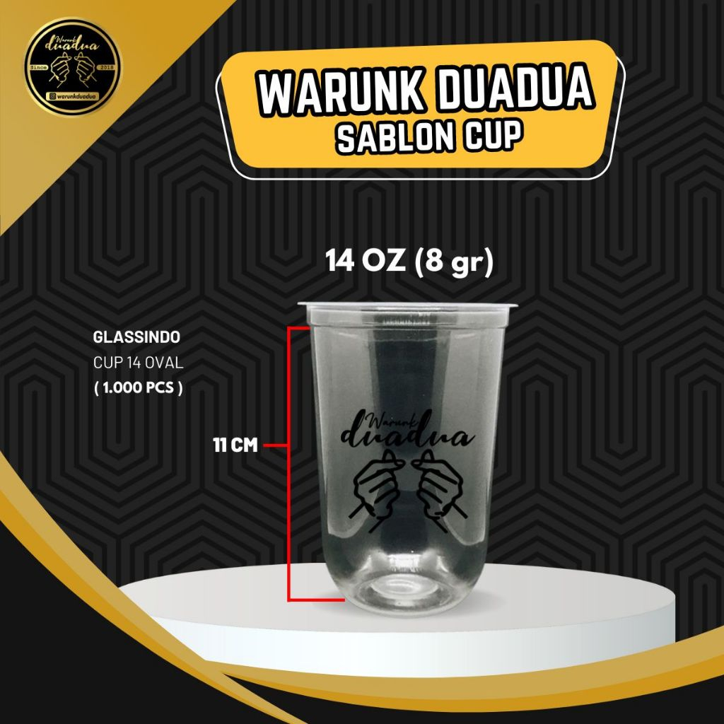 Sablon Cup 14 Oval Glassindo / 1.000pcs