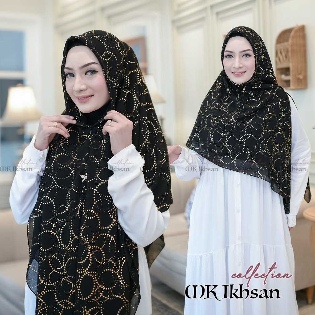 RANIA HIJAB SEGI EMPAT ZIPPER MOTIF POLKADOT CERUTY BABYDOLL FANCE VOILE,HIJAB INSTAN RESLETING KEKI