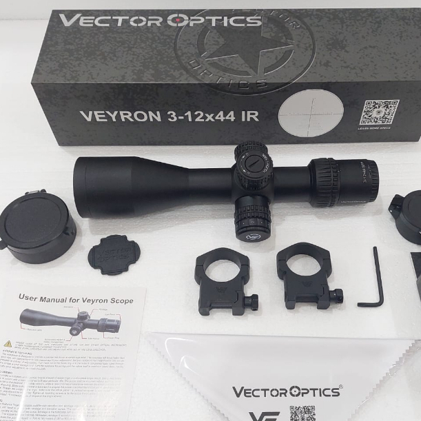 TELESKOP VECTOR VEYRON 3-12x44 IR SFP BARU TITIK TINGAH NYALA
