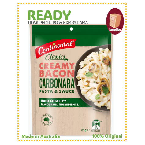 

Continental Classics Pasta & Sauce Creamy Bacon Carbonara 85g/pasta and Sauce - 100% ORIGINAL Australia