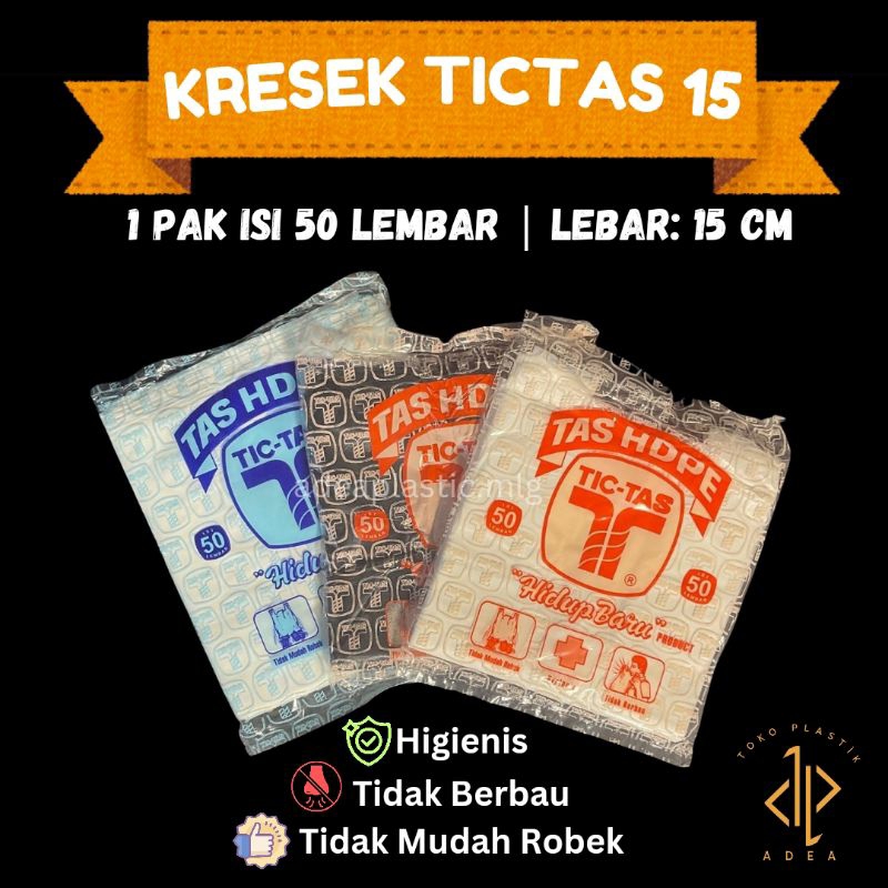 Kresek TicTas Ukuran 15 cm / Kresek TicTas Kecil Hitam Putih