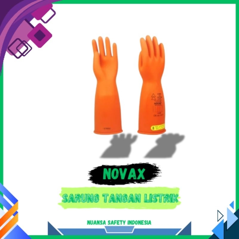 Sarung Tangan Karet Isolasi Listrik Novax 0296 - Pelindung Tangan untuk Pekerjaan Listrik