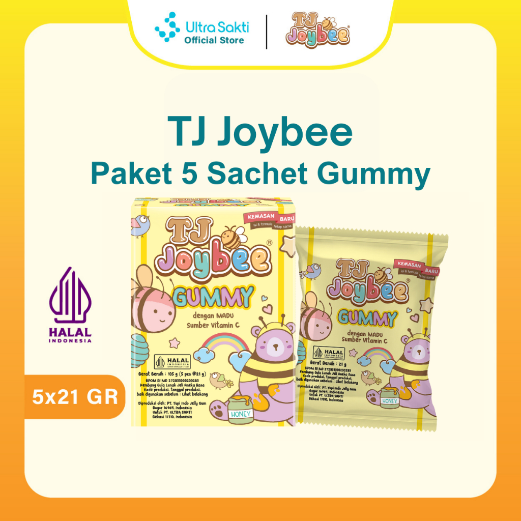 Paket TJ Joybee Gummy 5 Sachet @21gr - Sumber Vit. C & Nutrisi Anak
