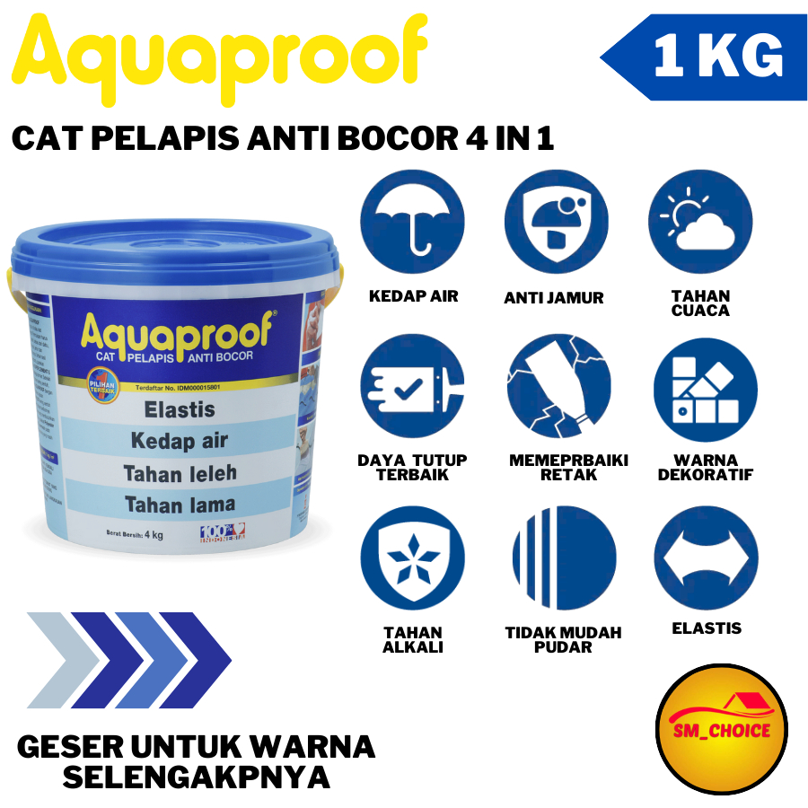 [PART 3] AQUAPROOF CAT ANTI BOCOR 1KG  CAT ANTI BOCOR AQUAPROOF 1KG CAT PELAPIS ANTI BOCOR AQUAPROOF