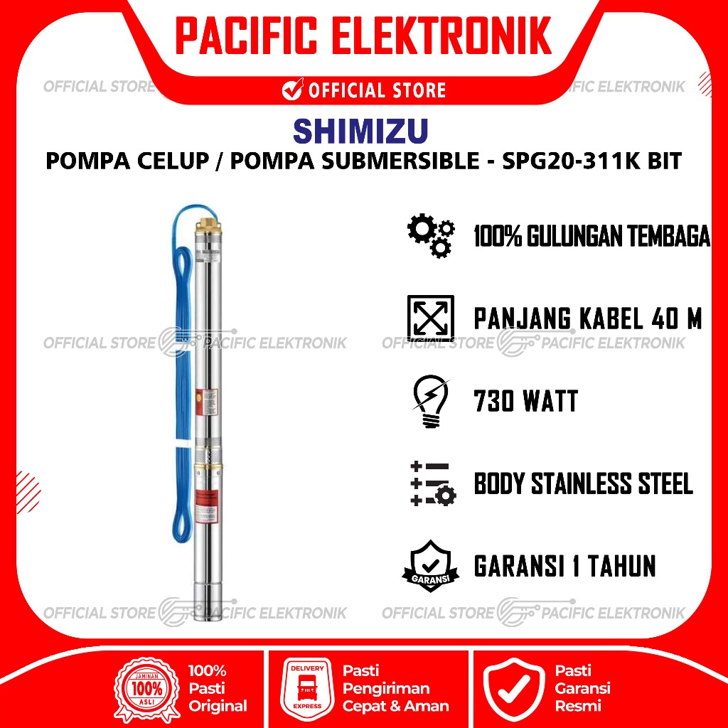 Pompa Celup / Pompa Submersible Shimizu 3inch SPG20-311K BIT