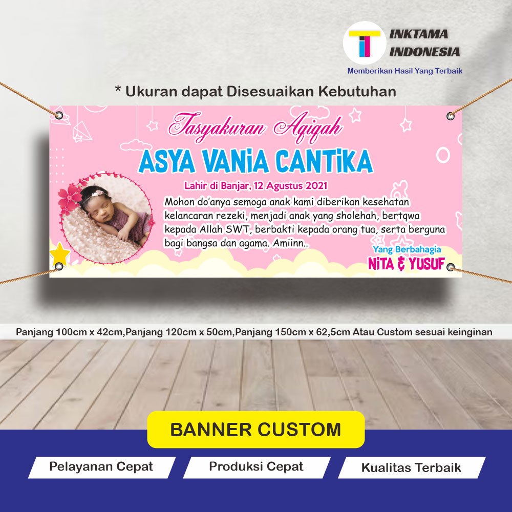 Cetak Spanduk Banner Custom Desain Tasyakuran Aqiqah 01