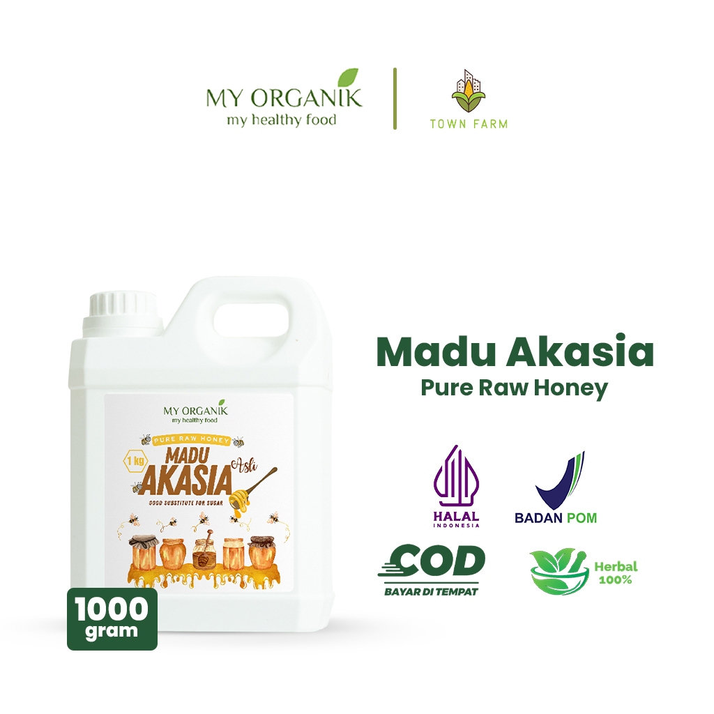 

My Organik Madu Akasia Asli Murni Super Premium 100% Original Pure Raw Honey 1000g Tanpa Campuran