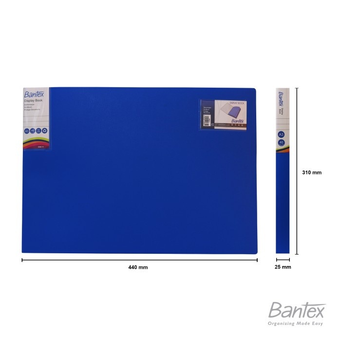 

BANTEX 40 SHEET DISPLAY BOOK / CLEAR HOLDER A3 LANDSCAPE 3364 BLUE (PCS)