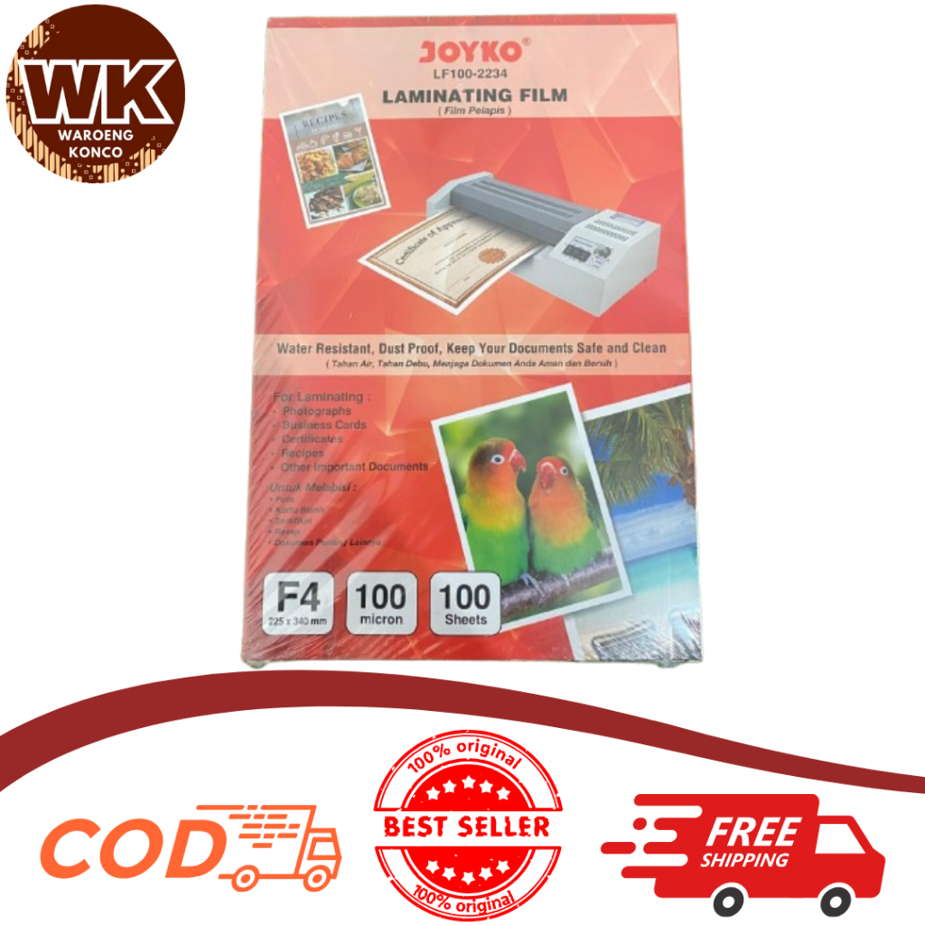 

PLASTIK Mika Laminating Film Joyko LF100 2234 F4 100 MICRON