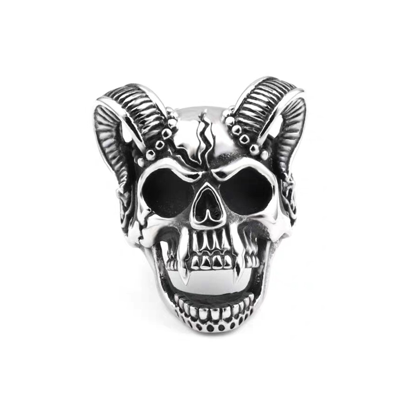 Murah&COD⭐Cincin Tengkorak Pria /Cincin Kepala Domba /Cincin Goat/Cincin Iblis/Cincin Pria Retro -Bo