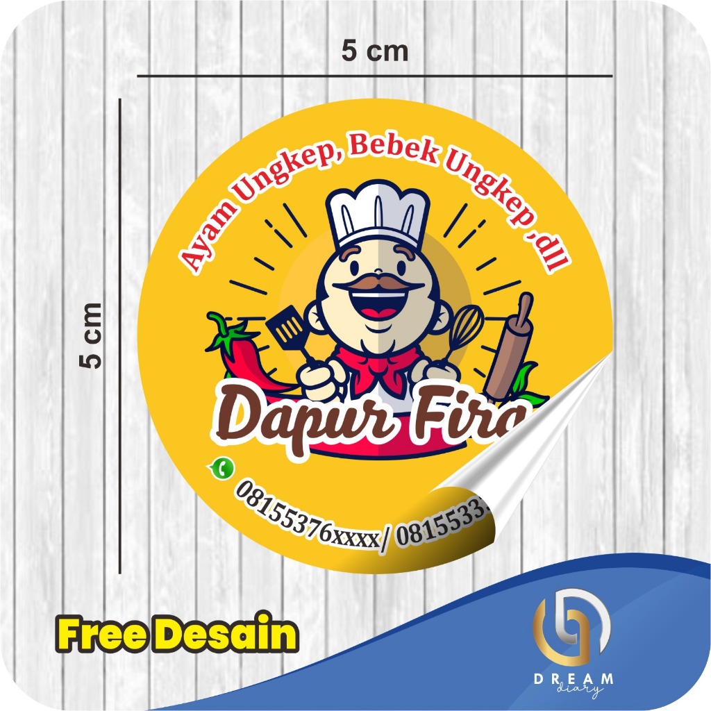 

STIKER LABEL - STIKER LABEL BULAT KEMASAN PRODUK TOPLES BOTOL MAKANAN MINUMAN 5X5 CM