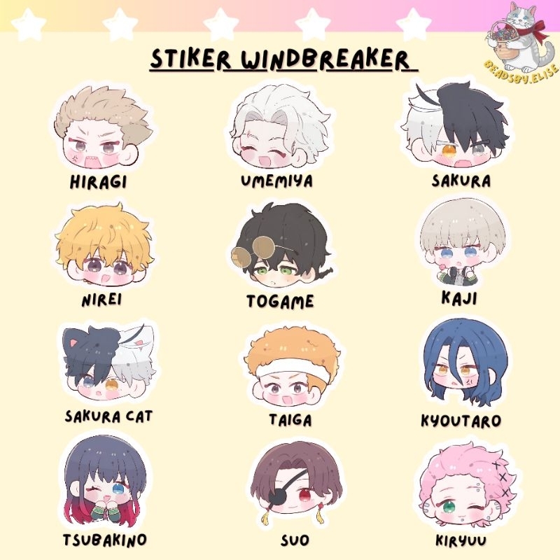 

WINDBREAKER BOFURIN STIKER VINYL MATTE GLITTER DIE CUT