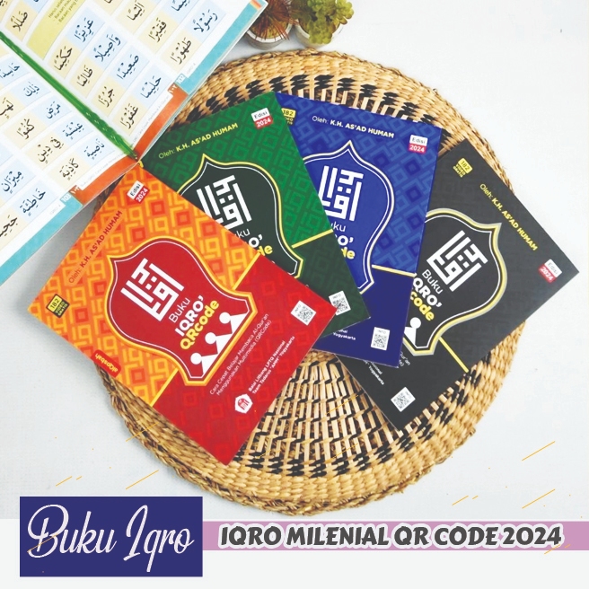 Buku IQRO' QR Code Edisi Milenial 2024 QR Code al Qosbah Buku Iqro Anak Iqro Anak Berwarna Iqro Anak