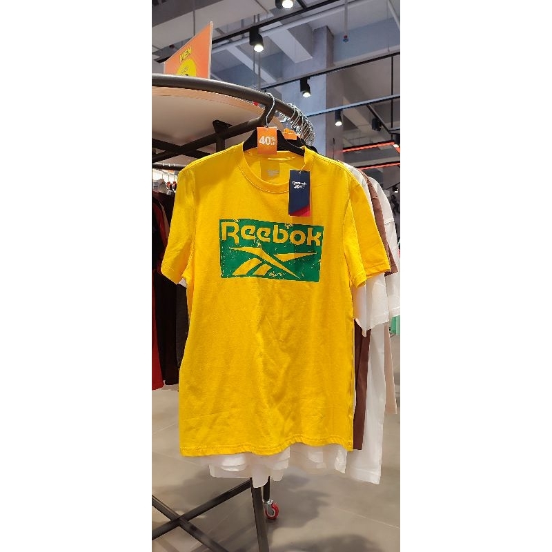SALE Kaos Pria REEBOK Yellow Original Sports Station Diskon 70%